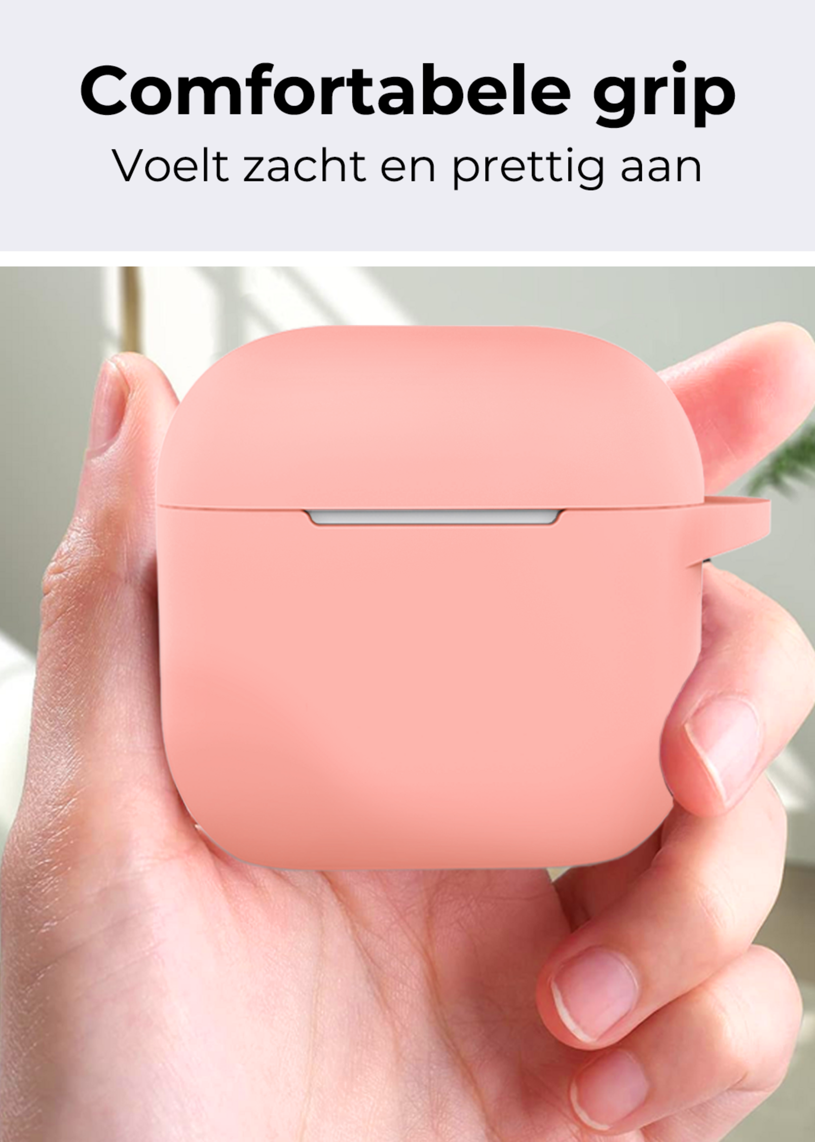 BTH BTH Siliconen Hoesje Voor Apple AirPods 5 - Lichtroze
