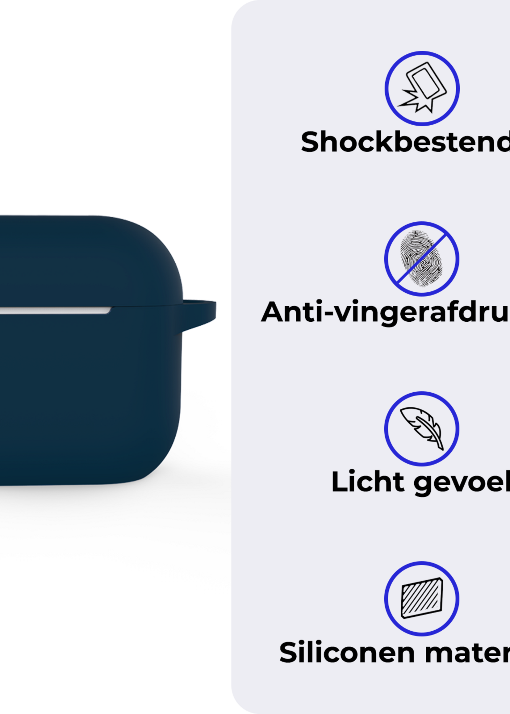BTH BTH Siliconen Hoesje Voor Apple AirPods 5 - Navy