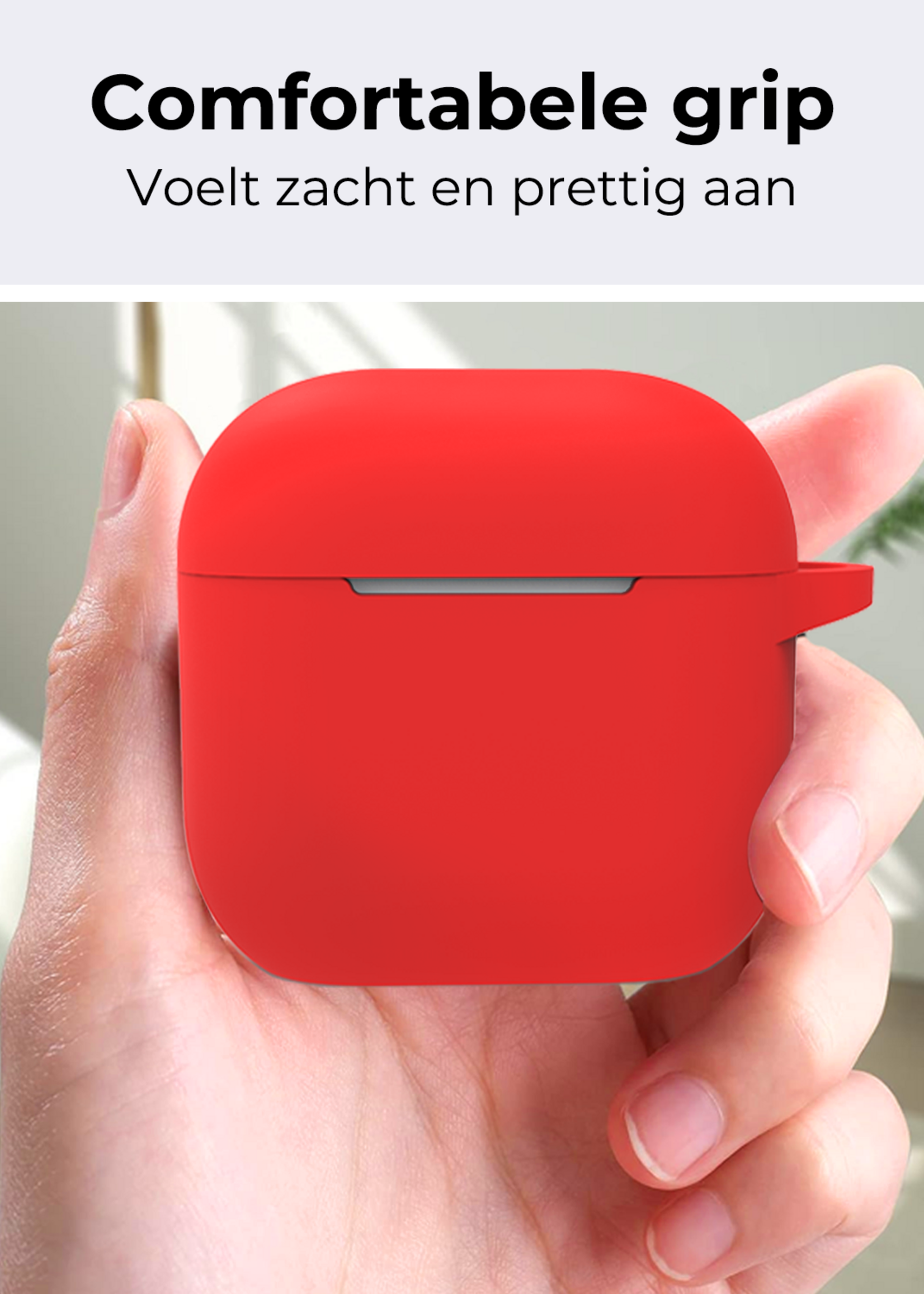BTH BTH Siliconen Hoesje Voor Apple AirPods 5 - Rood