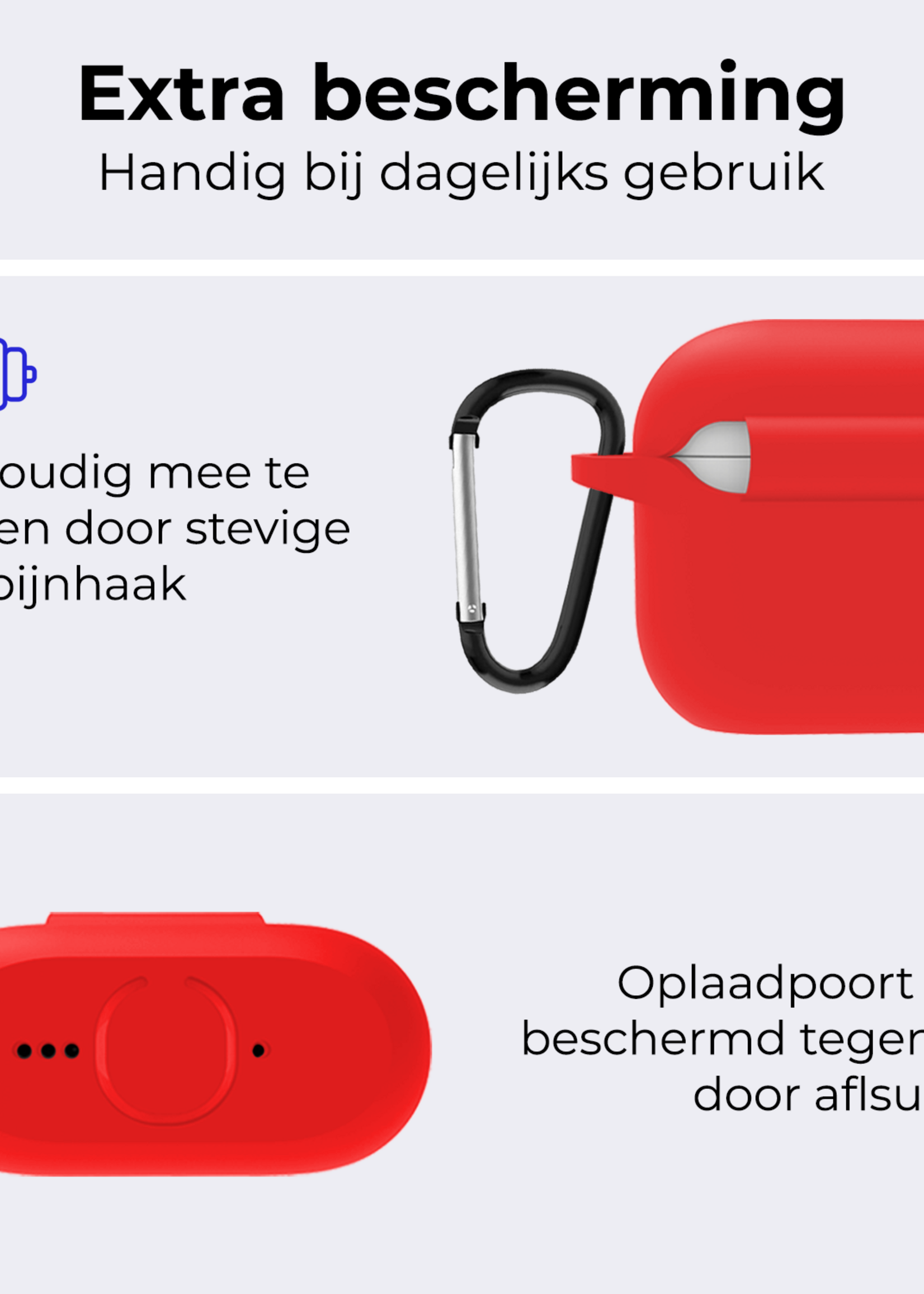 BTH BTH Siliconen Hoesje Voor Apple AirPods 5 - Rood