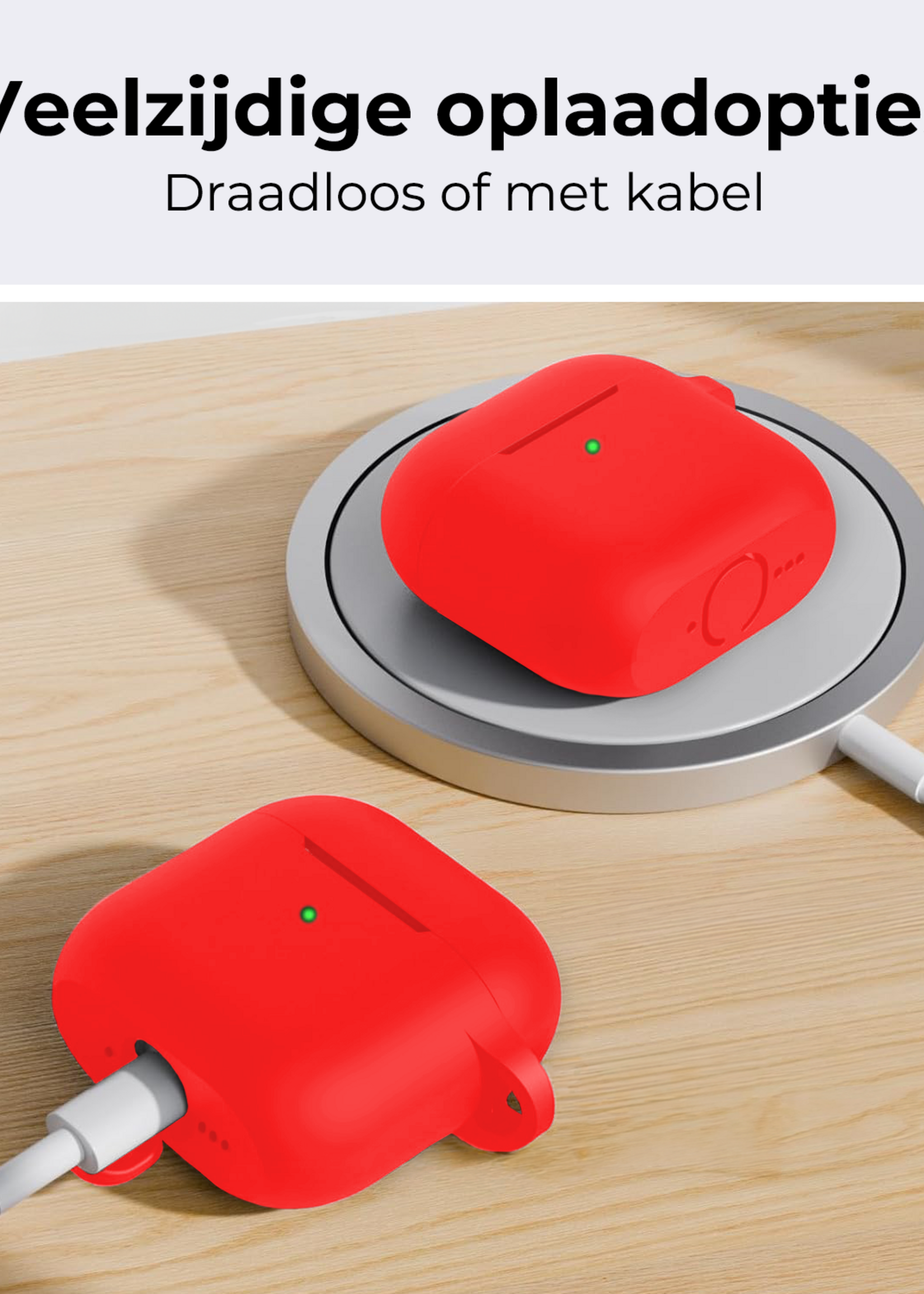 BTH BTH Siliconen Hoesje Voor Apple AirPods 5 - Rood