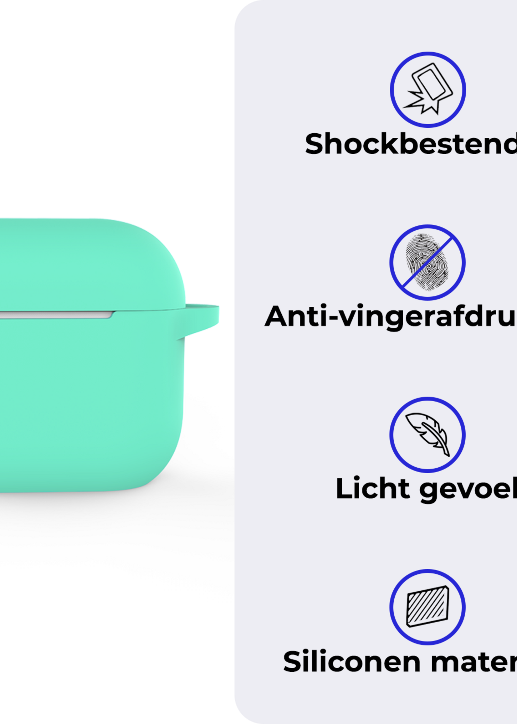 BTH BTH Siliconen Hoesje Voor Apple AirPods 5 - Turquoise