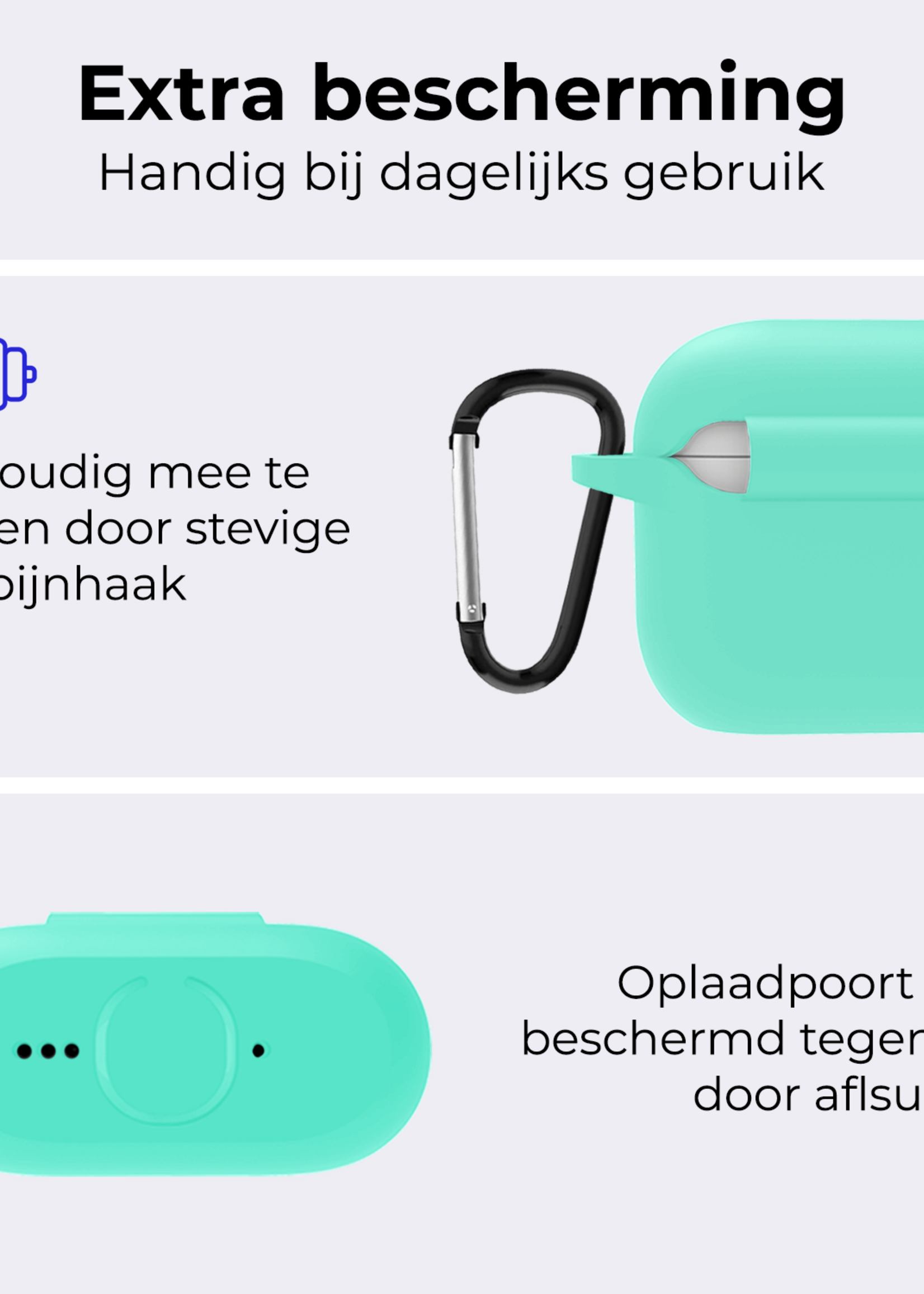BTH BTH Siliconen Hoesje Voor Apple AirPods 5 - Turquoise