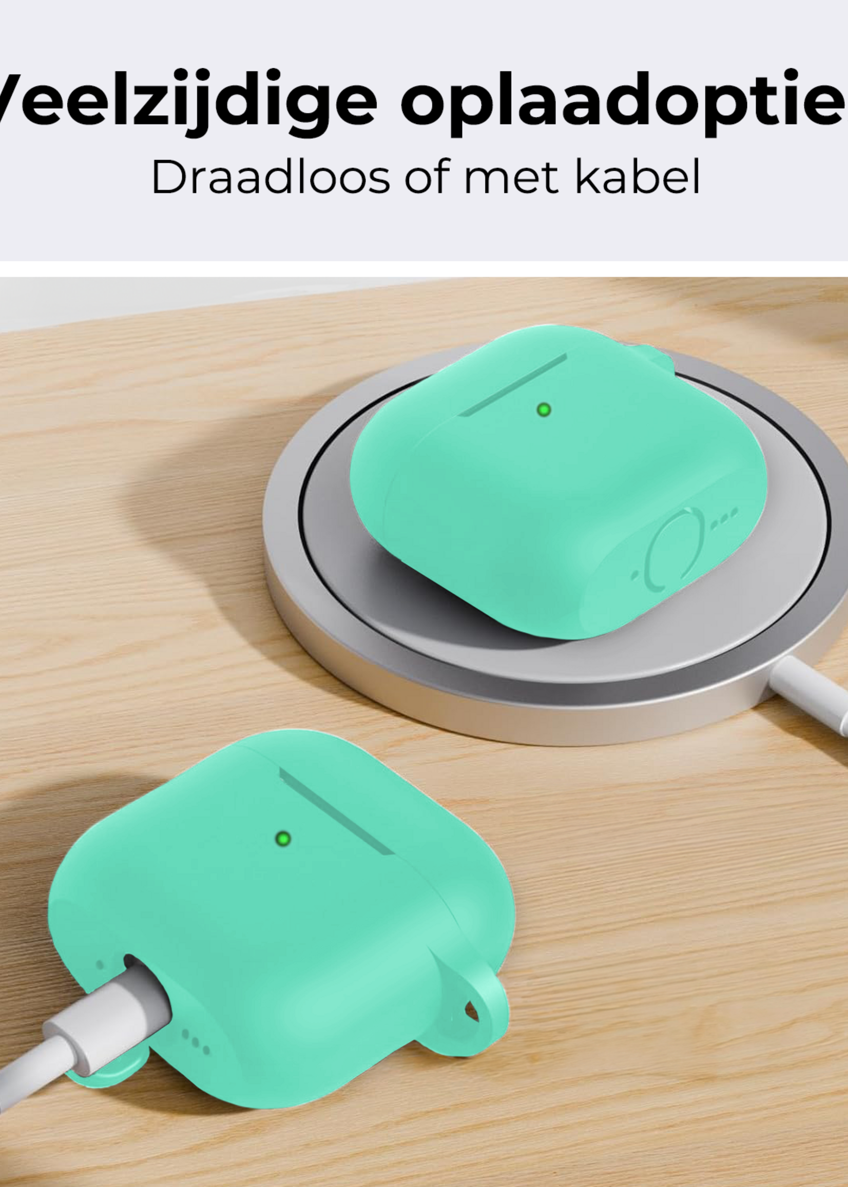 BTH BTH Siliconen Hoesje Voor Apple AirPods 5 - Turquoise