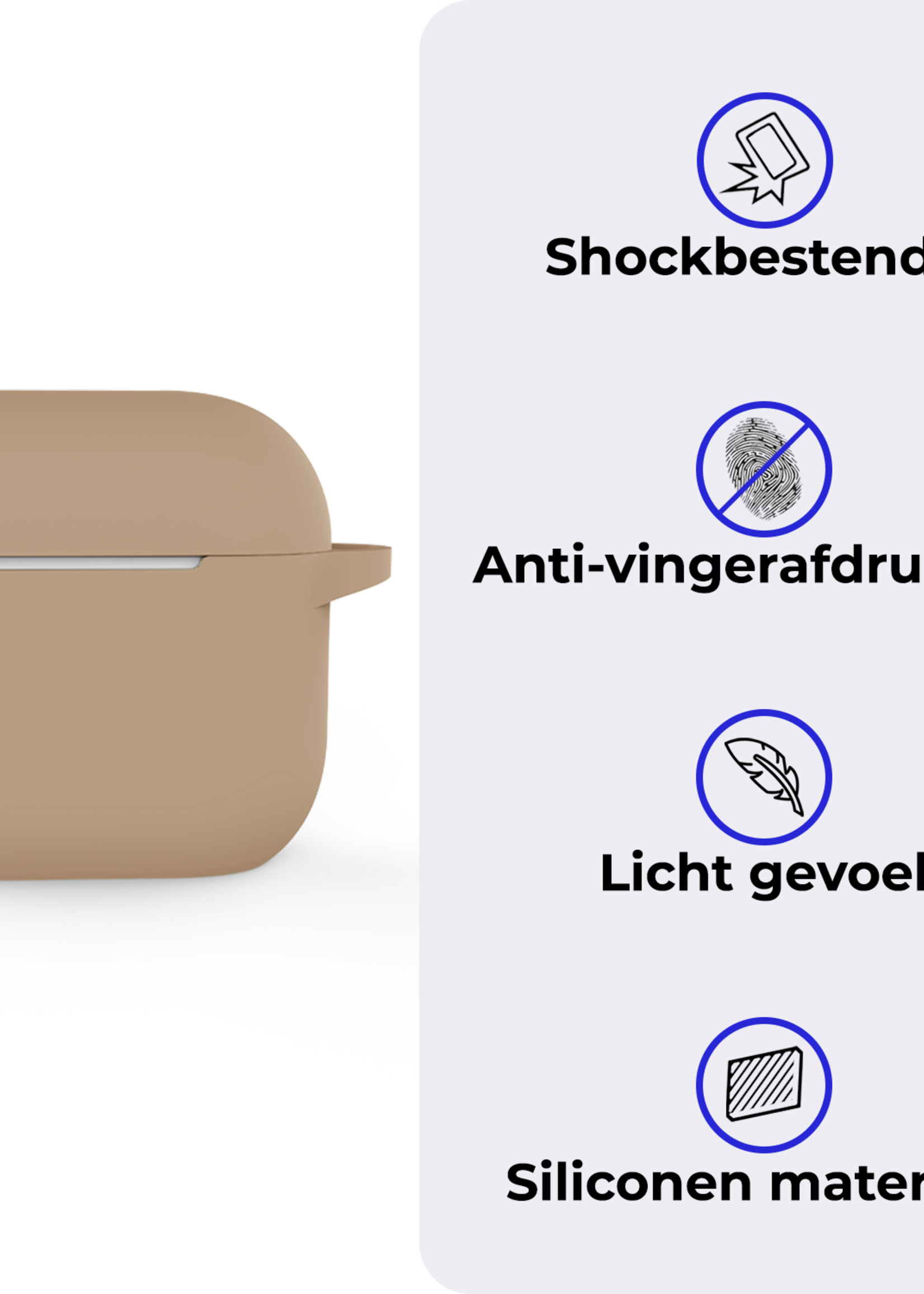BTH BTH Siliconen Hoesje Voor Apple AirPods 5 - Zand
