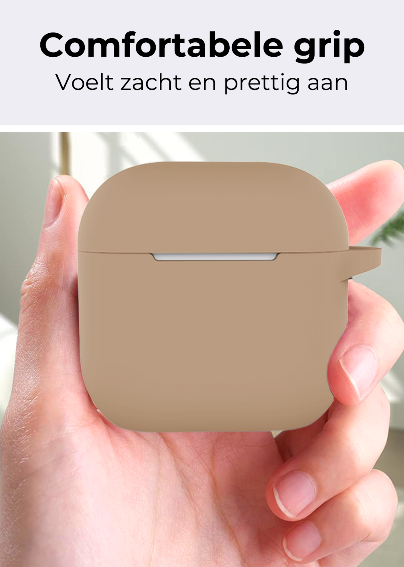 BTH BTH Siliconen Hoesje Voor Apple AirPods 5 - Zand