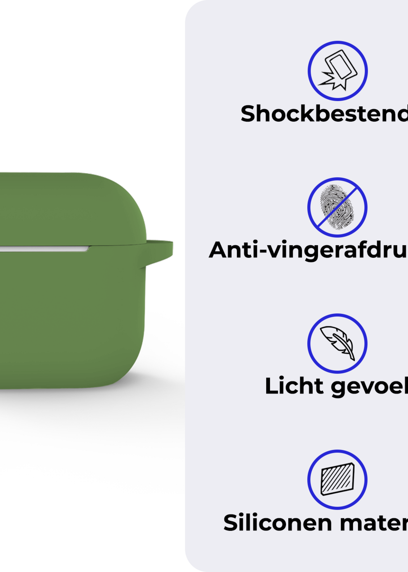 BTH BTH Siliconen Hoesje Voor Apple AirPods 5 - Donkergroen