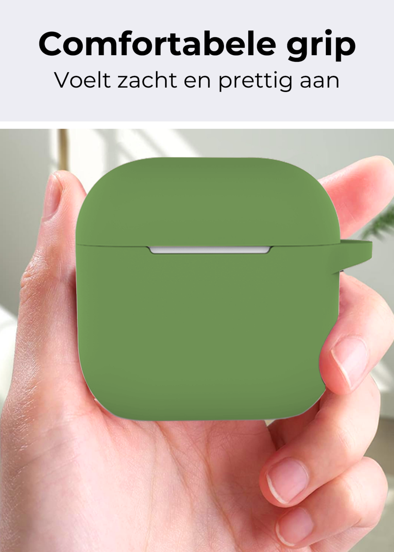 BTH BTH Siliconen Hoesje Voor Apple AirPods 5 - Donkergroen