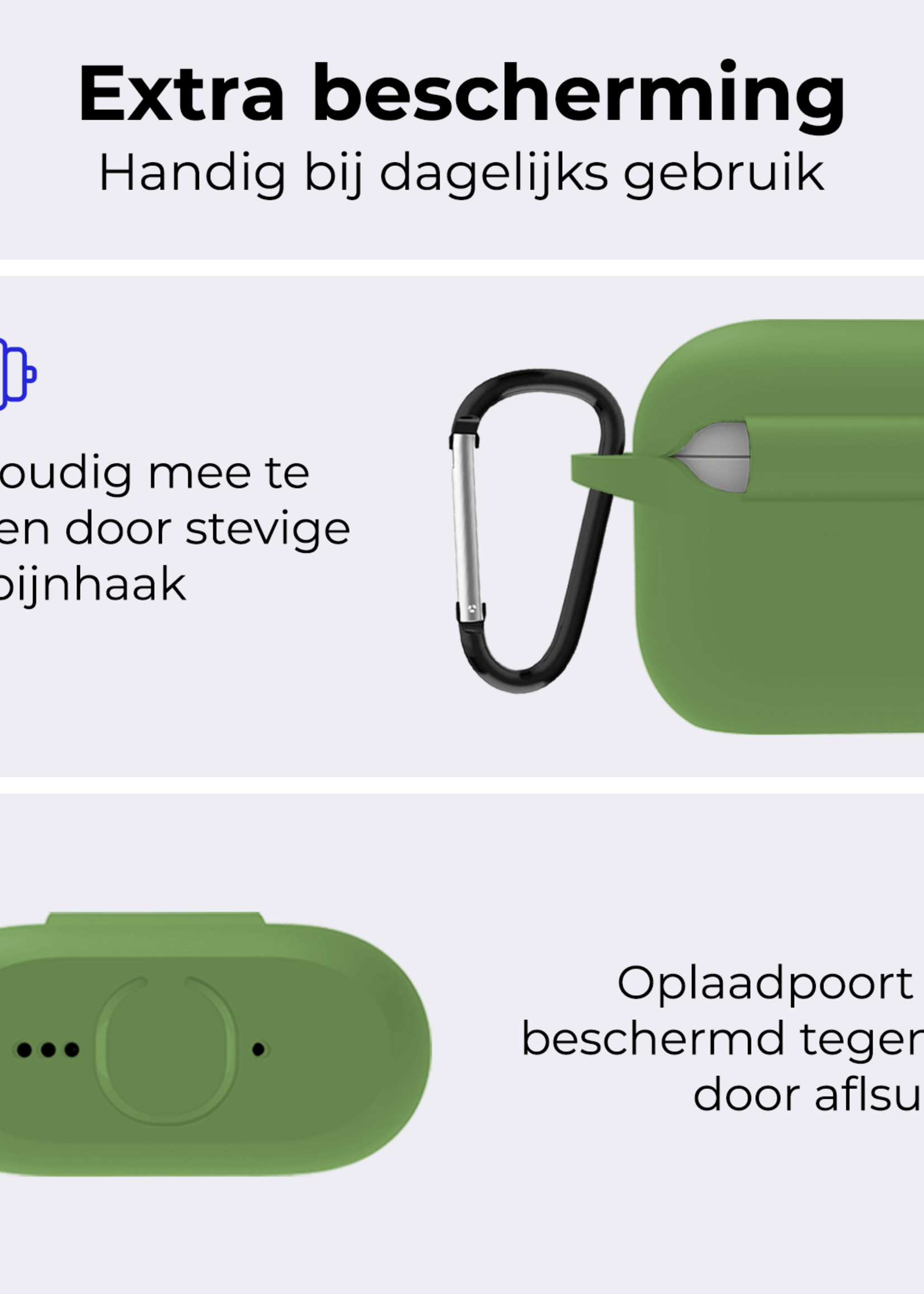 BTH BTH Siliconen Hoesje Voor Apple AirPods 5 - Donkergroen