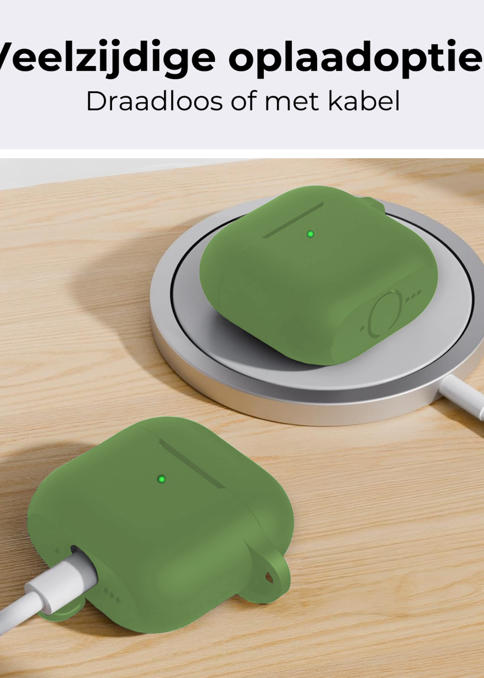 BTH BTH Siliconen Hoesje Voor Apple AirPods 5 - Donkergroen