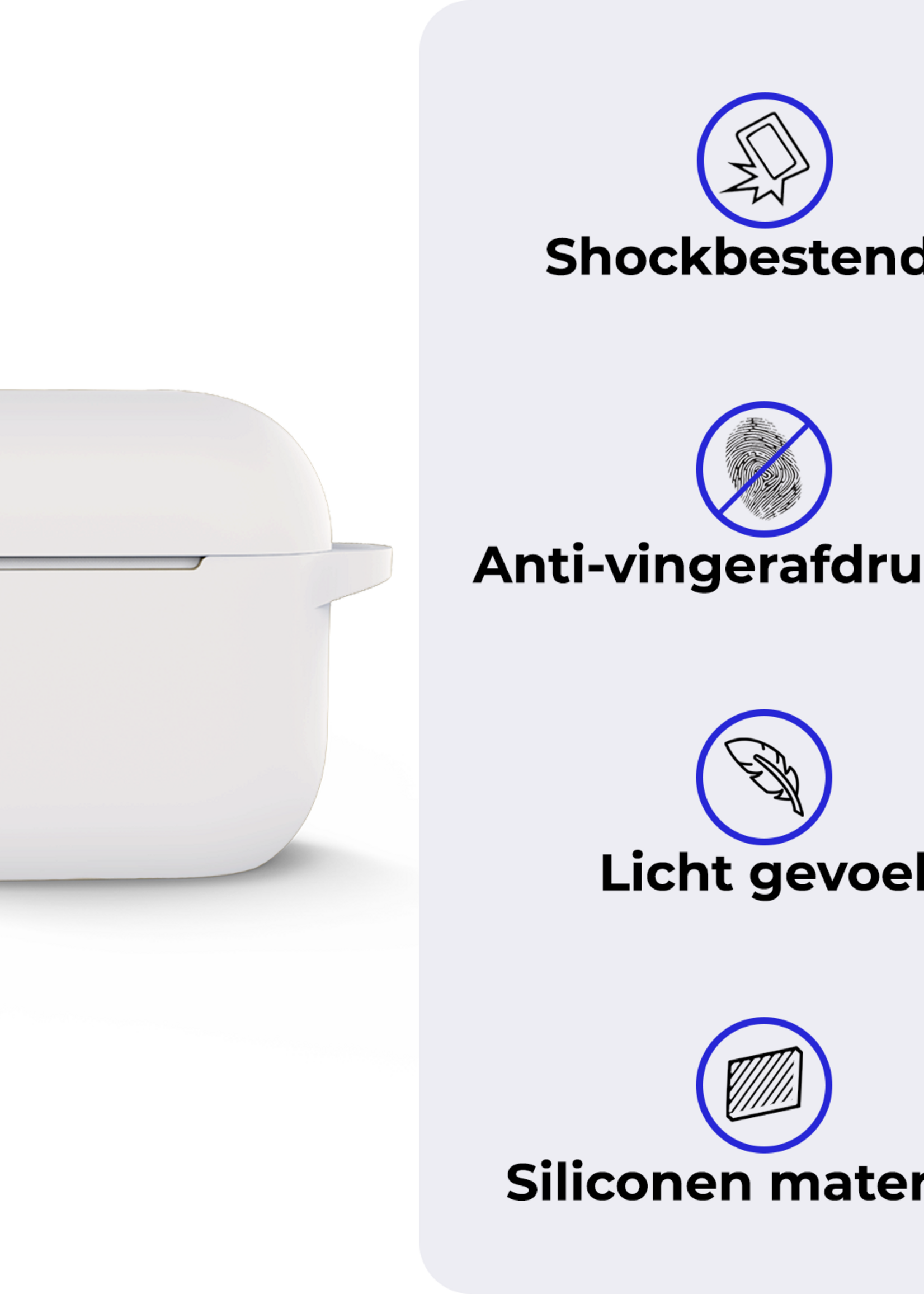 BTH BTH Siliconen Hoesje Voor Apple AirPods 5 - Wit