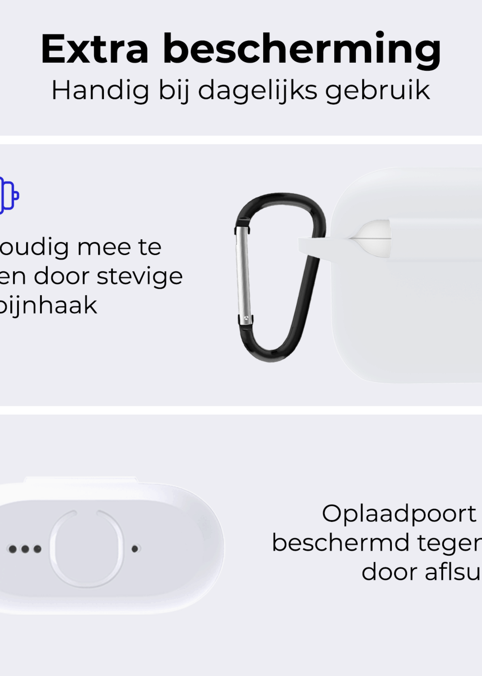 BTH BTH Siliconen Hoesje Voor Apple AirPods 5 - Wit