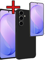 BTH BTH Samsung Galaxy S26 FE Hoesje Siliconen Met Screenprotector - Zwart