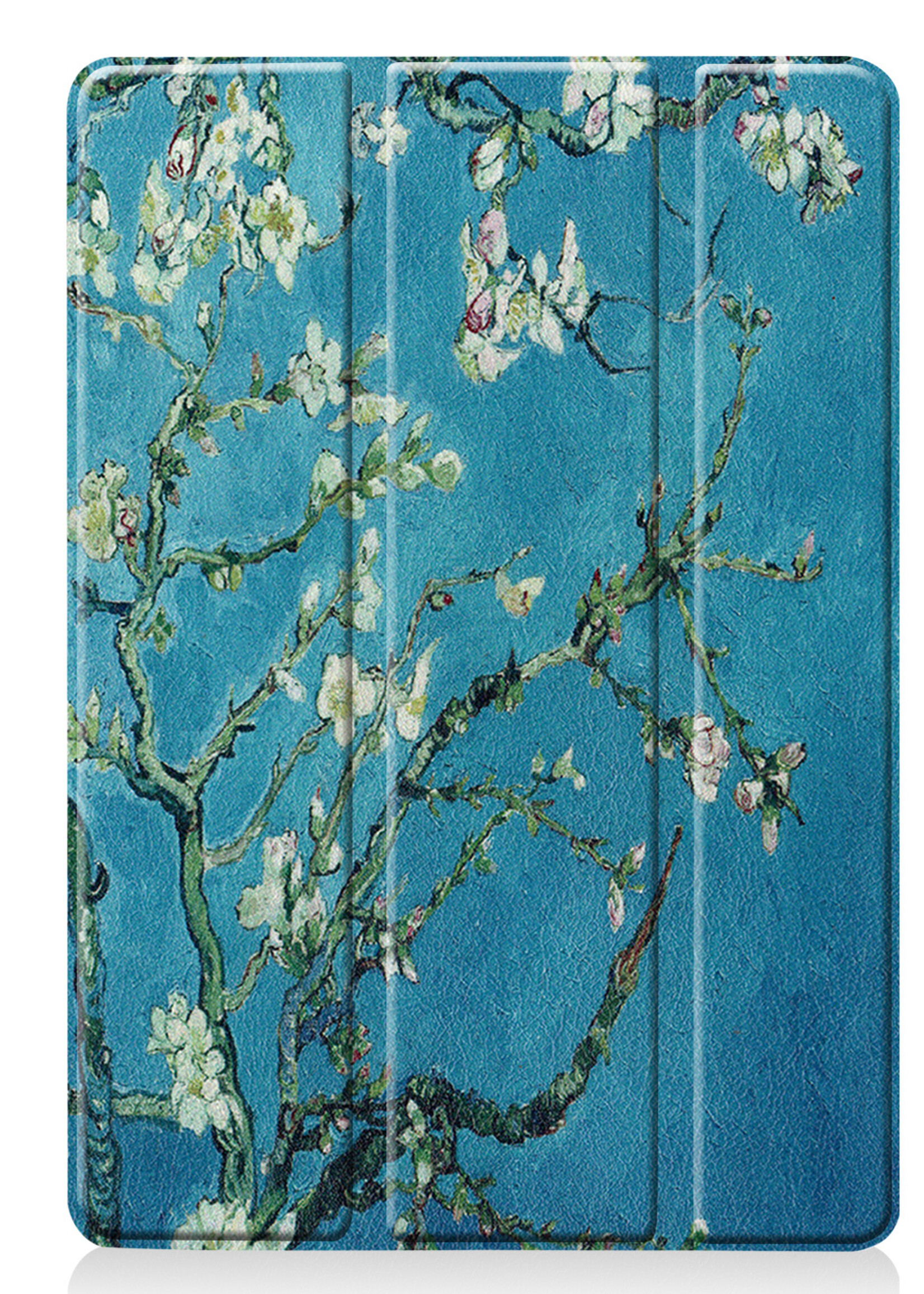 LUQ Hoes Geschikt voor iPad 10.2 2021 Hoes Luxe Hoesje Book Case - Hoesje Geschikt voor iPad 9 Hoes Cover - Bloesem