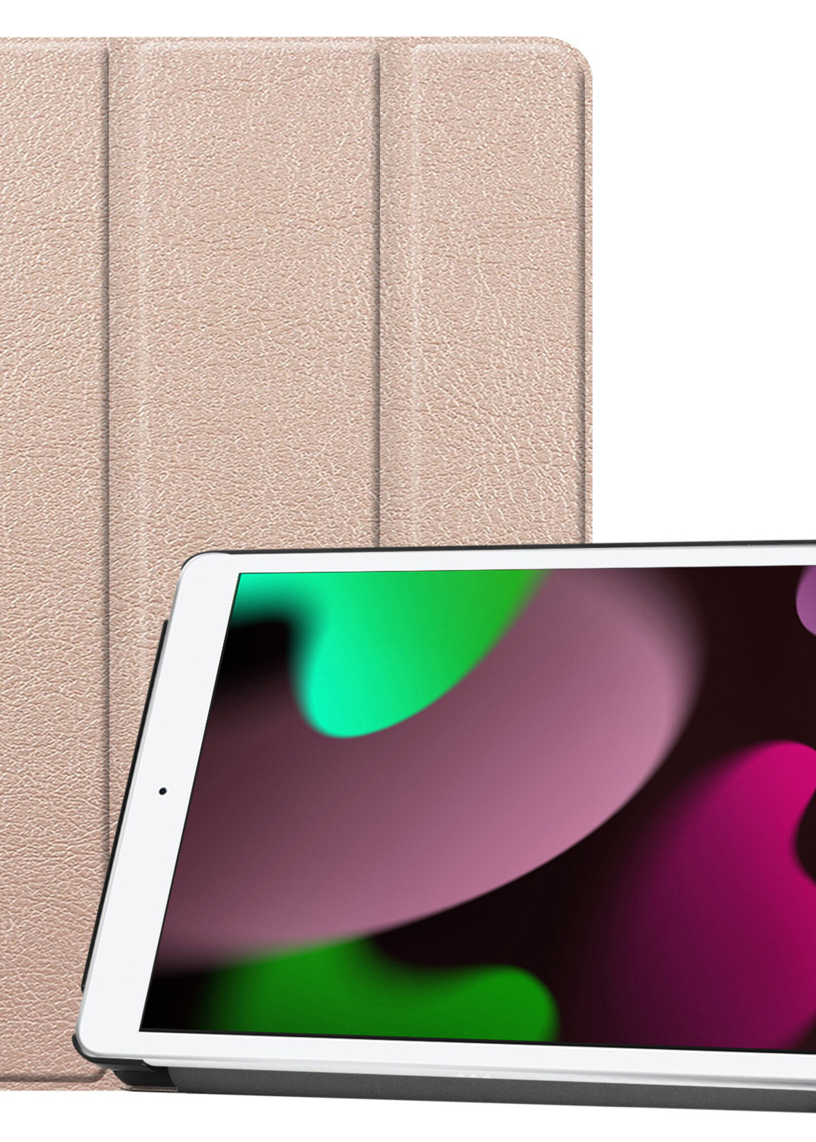 LUQ Hoes Geschikt voor iPad 10.2 2021 Hoes Luxe Hoesje Book Case - Hoesje Geschikt voor iPad 9 Hoes Cover - Goud