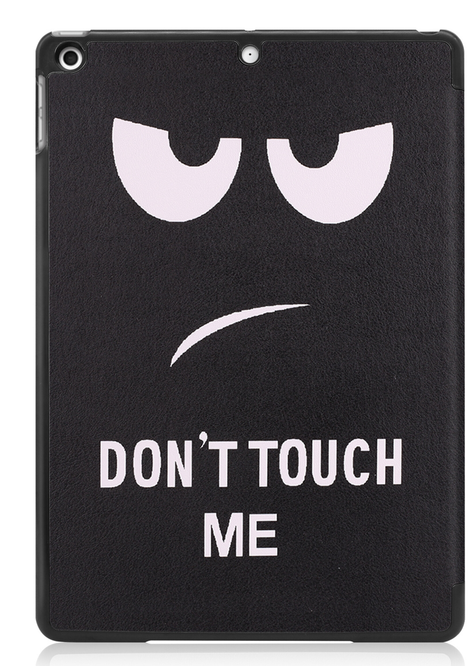 LUQ Hoes Geschikt voor iPad 10.2 2021 Hoes Luxe Hoesje Book Case - Hoesje Geschikt voor iPad 9 Hoes Cover - Don't Touch Me