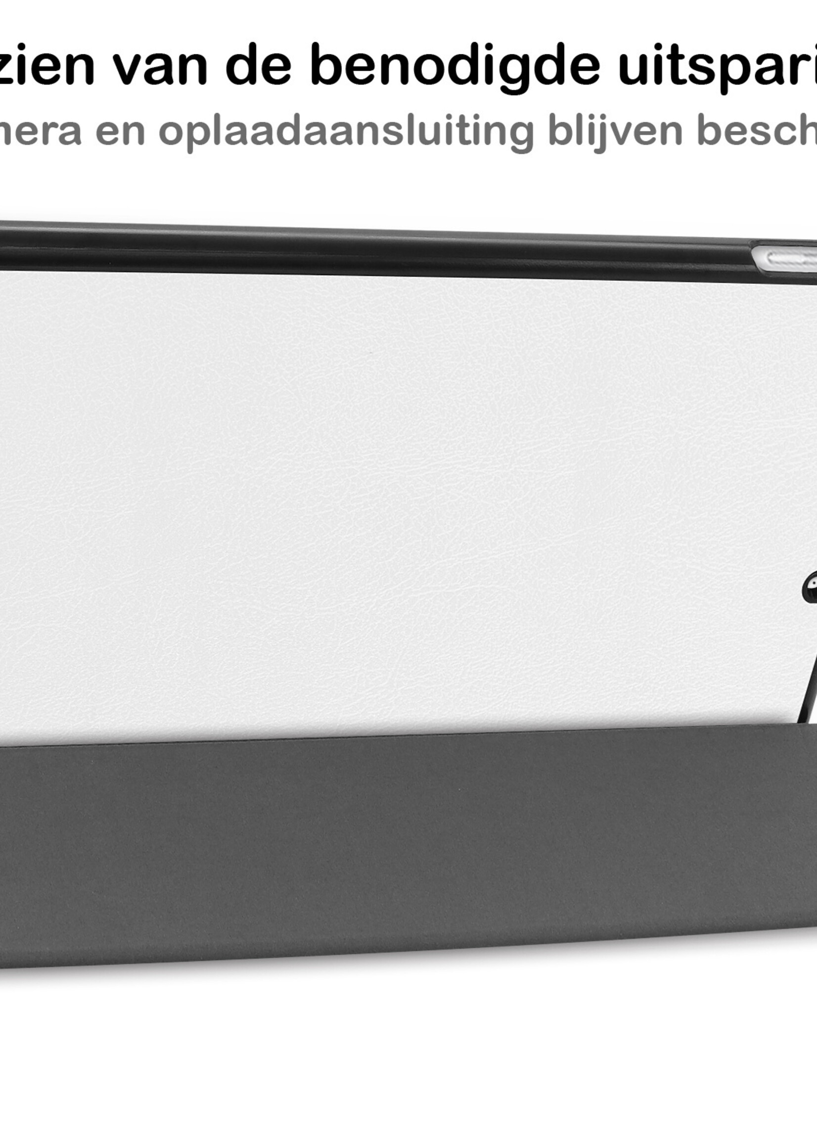 LUQ Hoes Geschikt voor iPad 10.2 2021 Hoes Luxe Hoesje Book Case - Hoesje Geschikt voor iPad 9 Hoes Cover - Wit