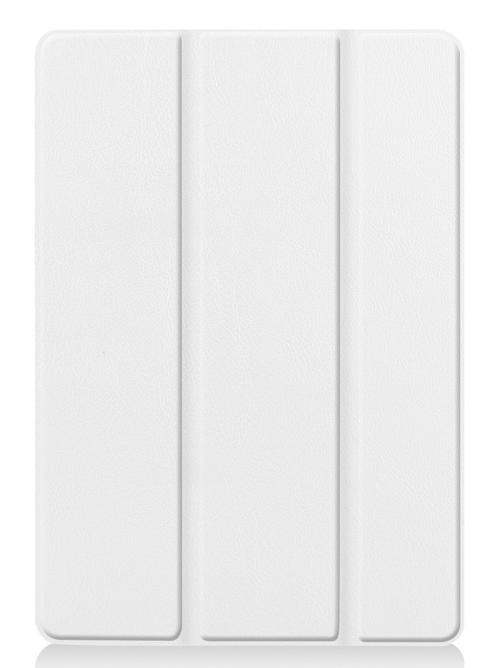 LUQ Hoes Geschikt voor iPad 10.2 2021 Hoes Luxe Hoesje Book Case - Hoesje Geschikt voor iPad 9 Hoes Cover - Wit