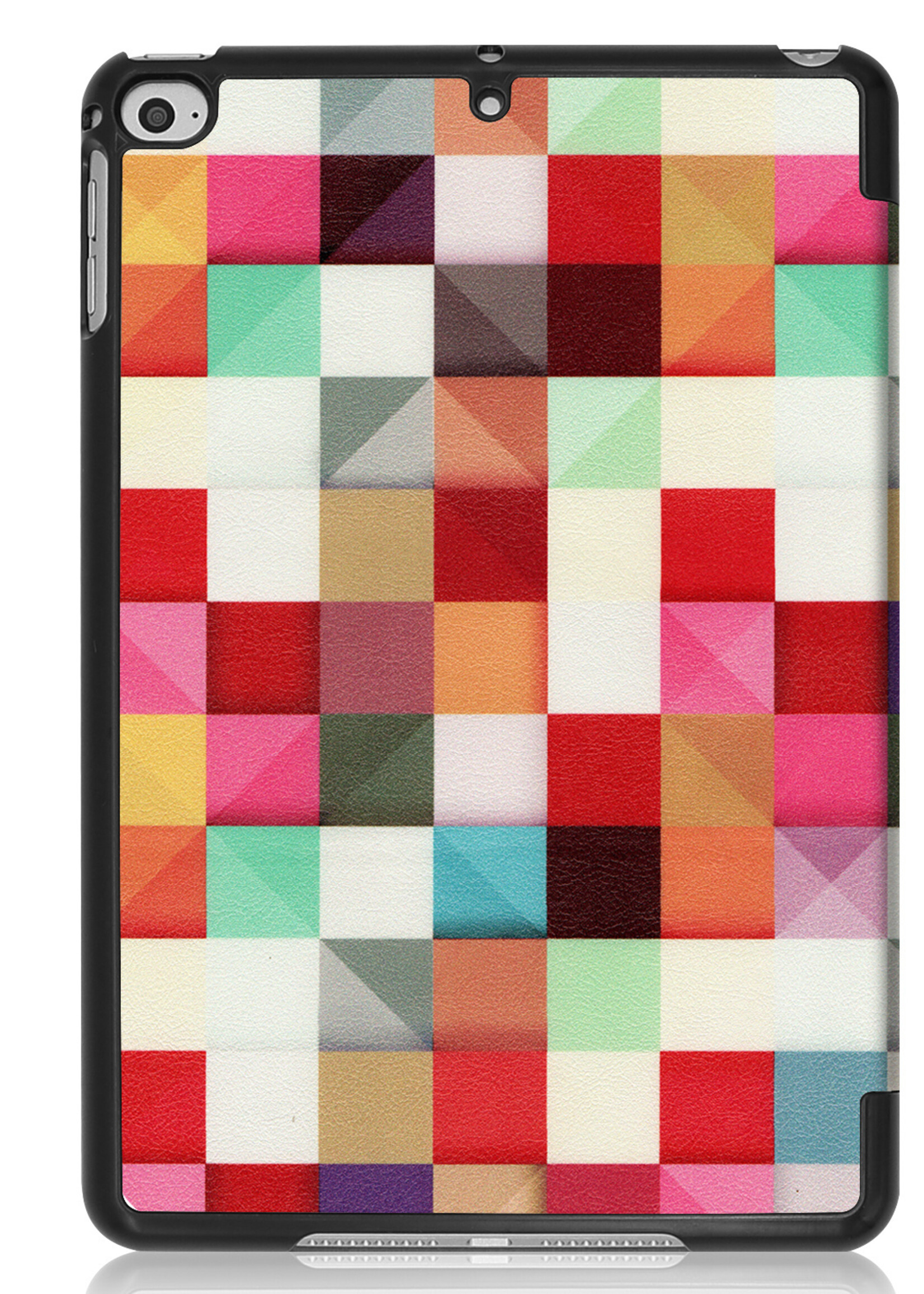 LUQ Hoes Geschikt voor iPad Mini 6 Hoes Luxe Hoesje Book Case - Hoesje Geschikt voor iPad Mini 6 Hoes Cover - Blokken