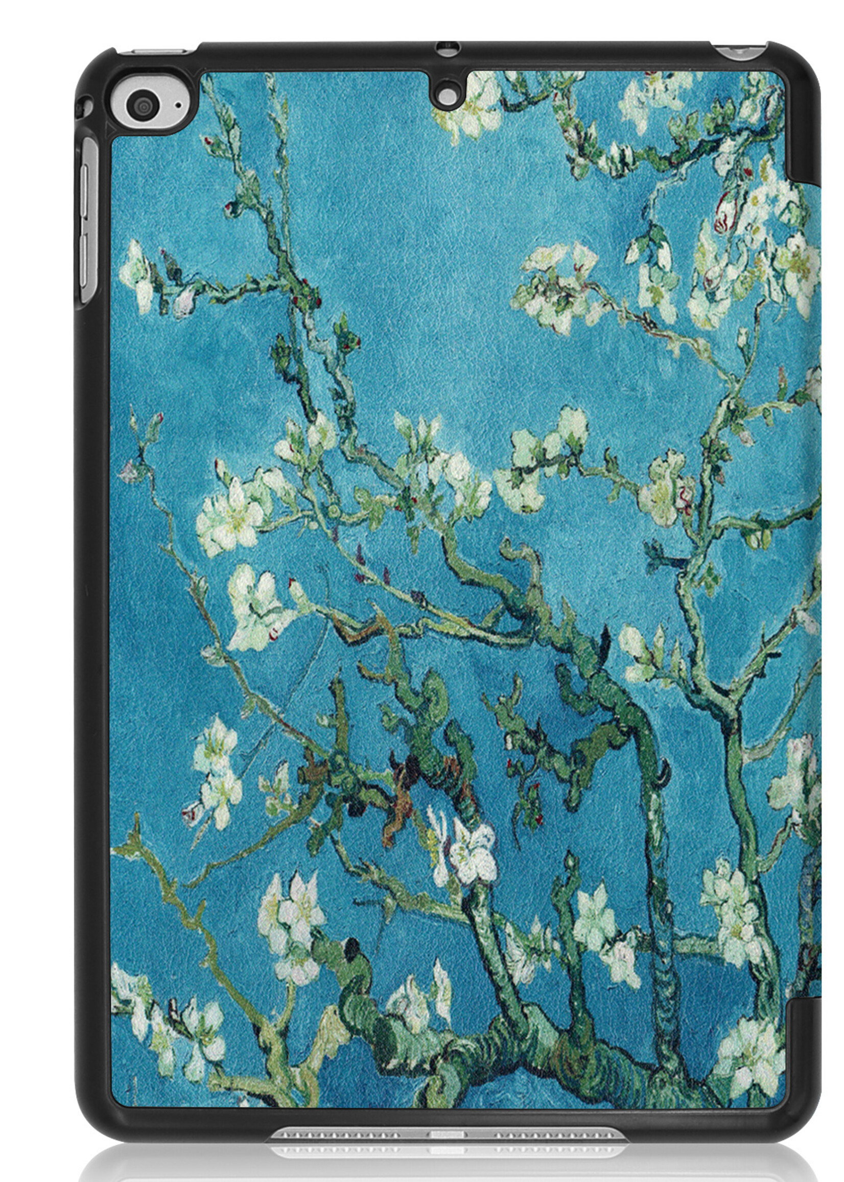 LUQ Hoes Geschikt voor iPad Mini 6 Hoes Luxe Hoesje Book Case - Hoesje Geschikt voor iPad Mini 6 Hoes Cover - Bloesem