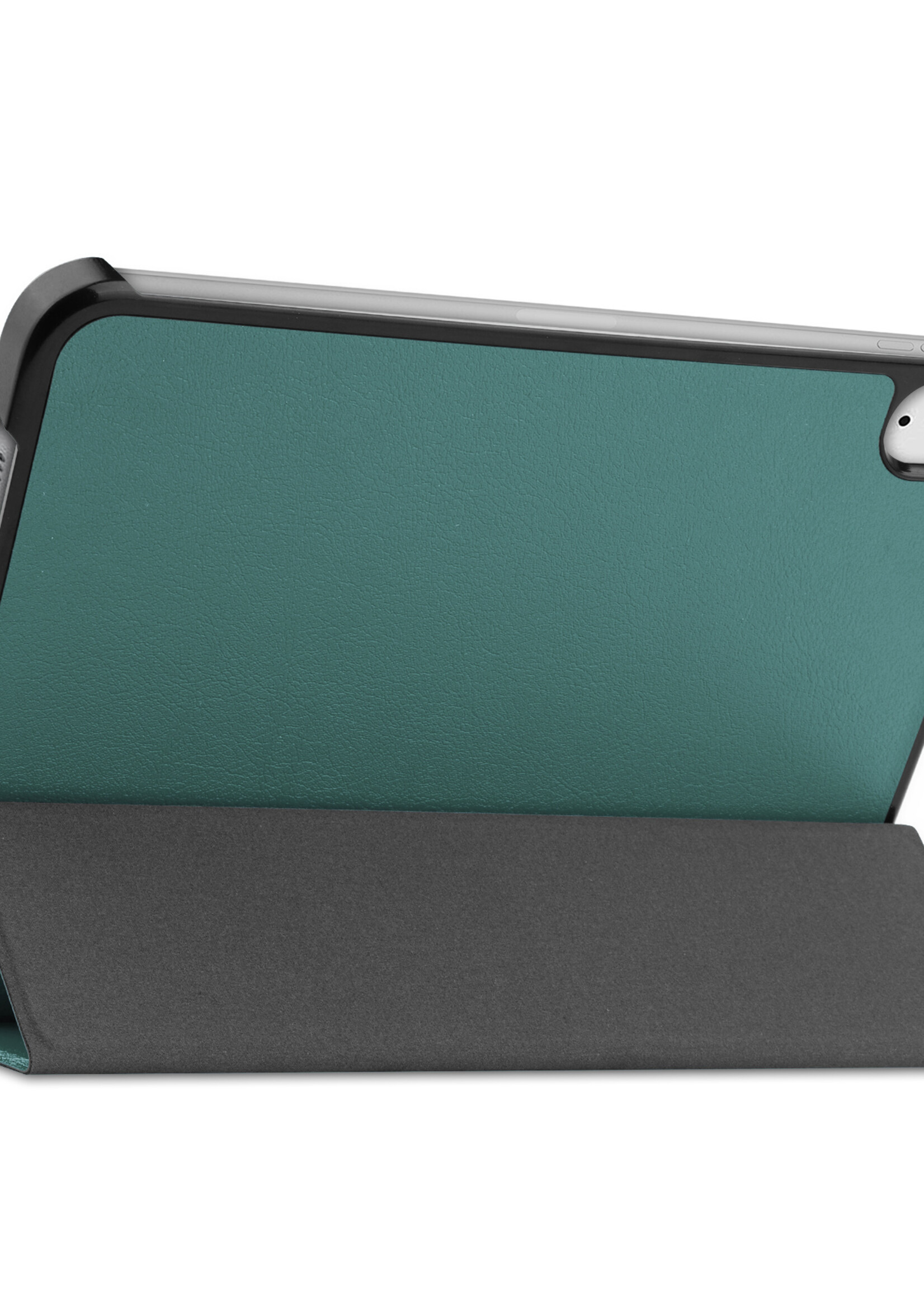 LUQ Hoes Geschikt voor iPad Mini 6 Hoes Luxe Hoesje Book Case - Hoesje Geschikt voor iPad Mini 6 Hoes Cover - Donkergroen