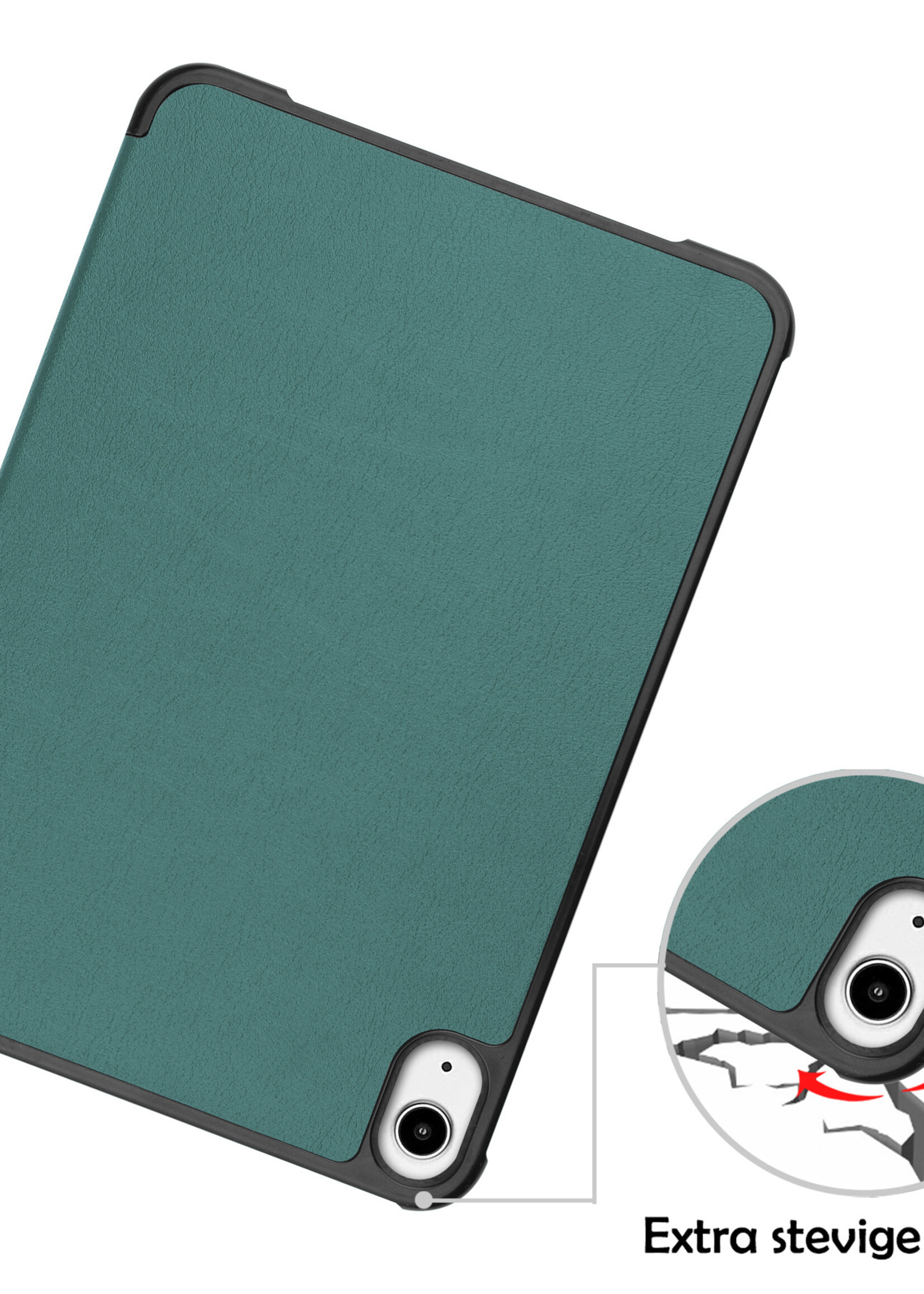 Hoes Geschikt voor iPad Mini 6 Hoes Luxe Hoesje Book Case - Hoesje Geschikt voor iPad Mini 6 Hoes Cover - Donkergroen