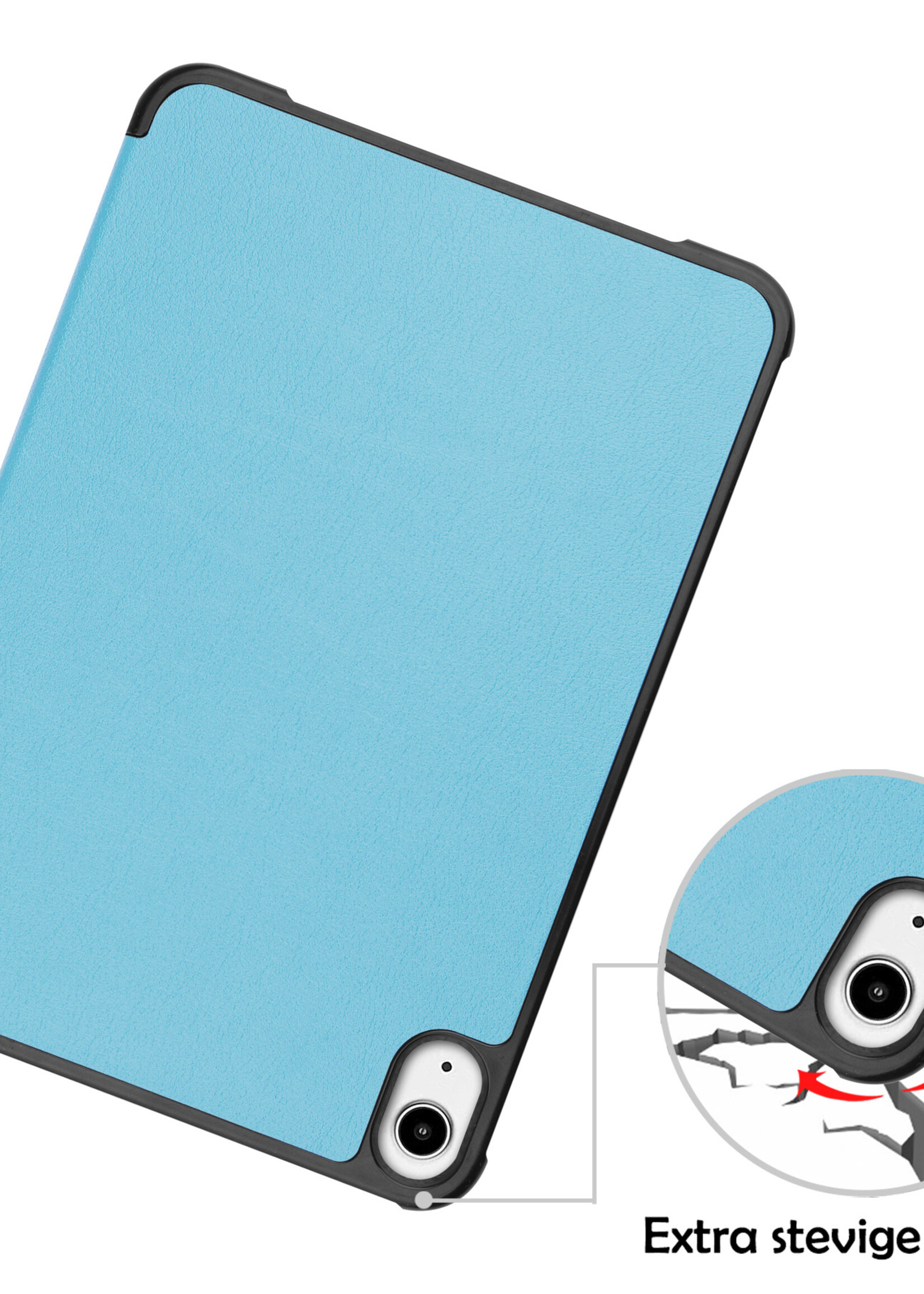 LUQ Hoes Geschikt voor iPad Mini 6 Hoes Luxe Hoesje Book Case - Hoesje Geschikt voor iPad Mini 6 Hoes Cover - Lichtblauw
