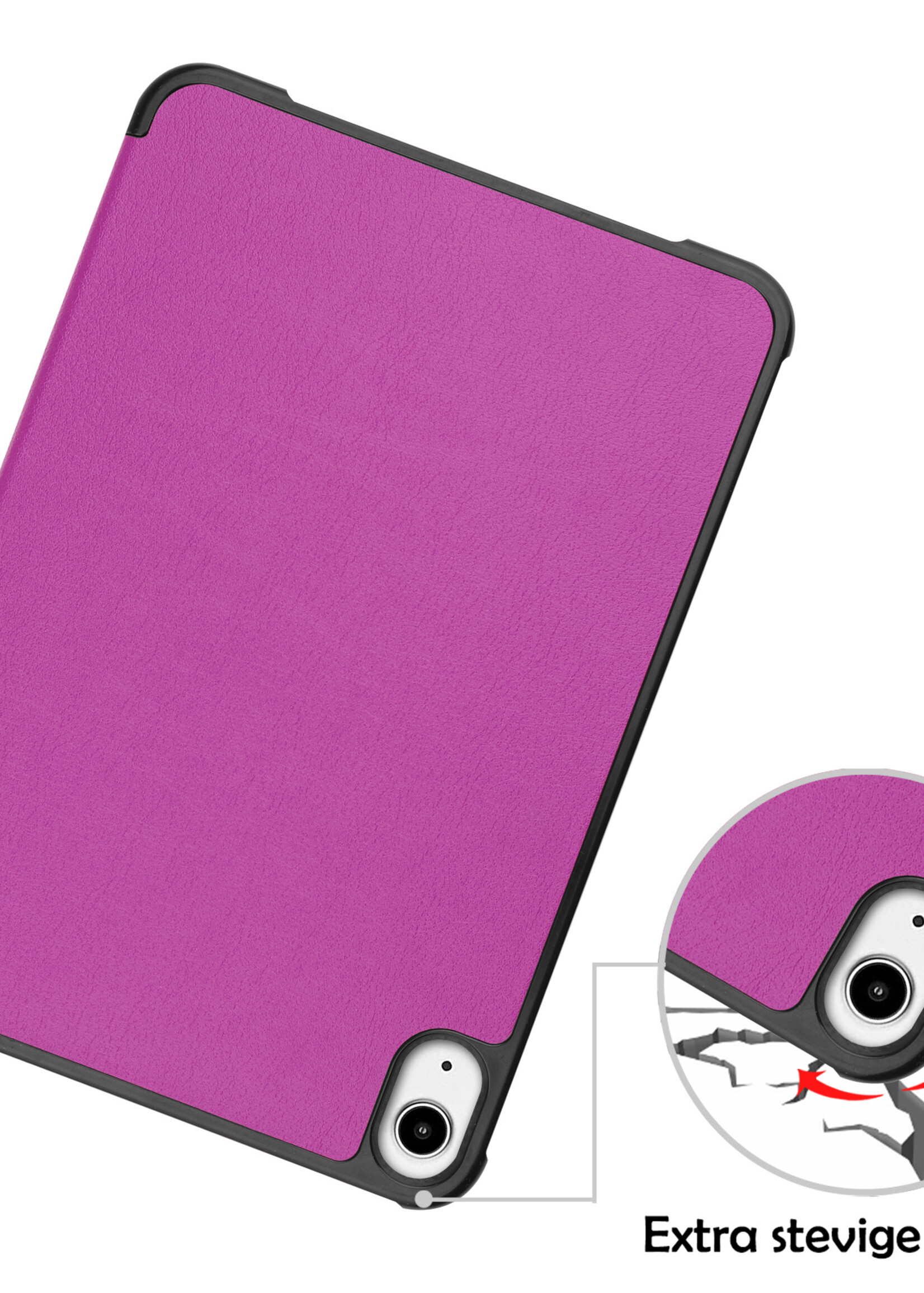 LUQ Hoes Geschikt voor iPad Mini 6 Hoes Luxe Hoesje Book Case - Hoesje Geschikt voor iPad Mini 6 Hoes Cover - Paars