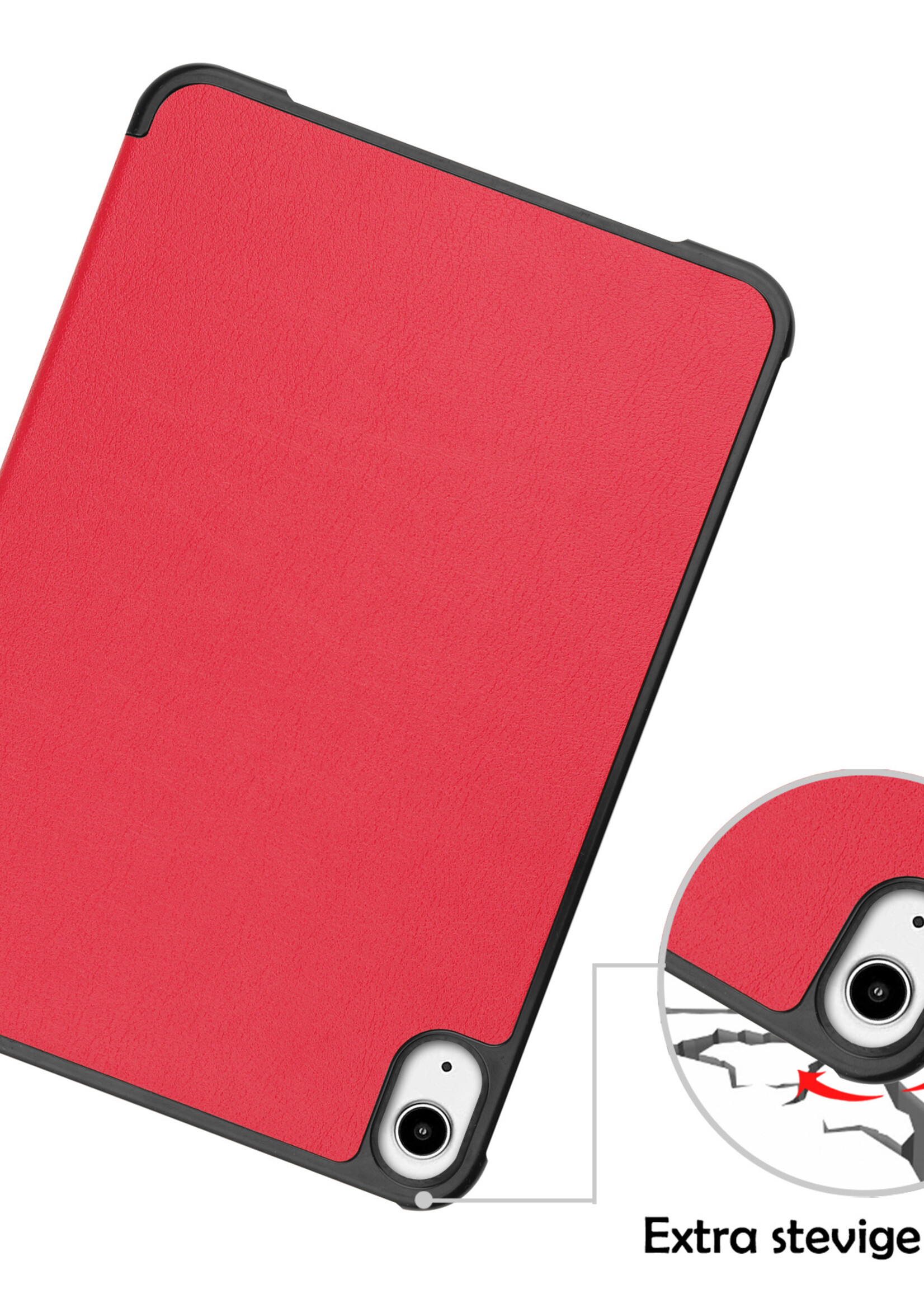 LUQ Hoes Geschikt voor iPad Mini 6 Hoes Luxe Hoesje Book Case - Hoesje Geschikt voor iPad Mini 6 Hoes Cover - Rood