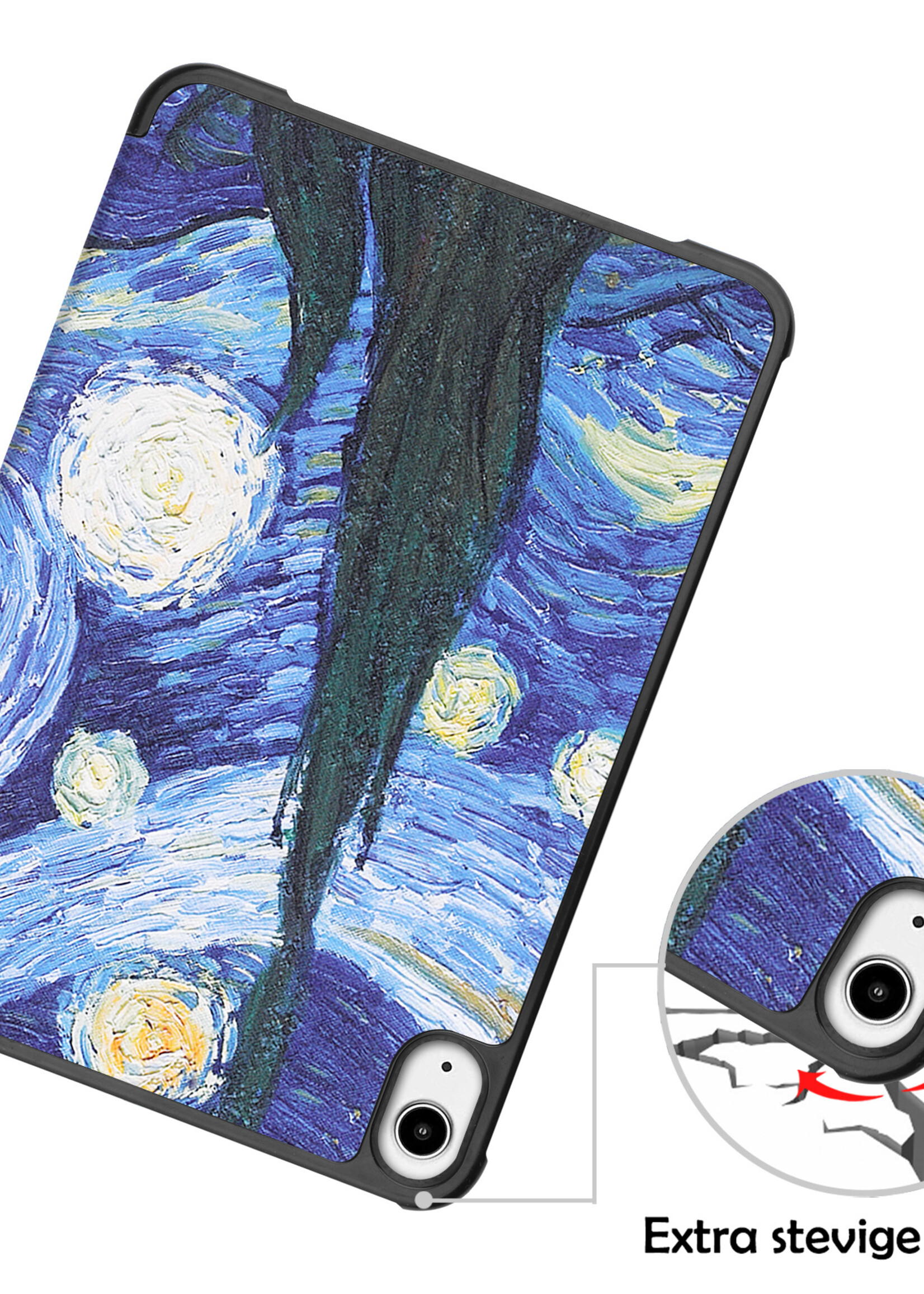 LUQ Hoes Geschikt voor iPad Mini 6 Hoes Luxe Hoesje Book Case - Hoesje Geschikt voor iPad Mini 6 Hoes Cover - Sterrenhemel