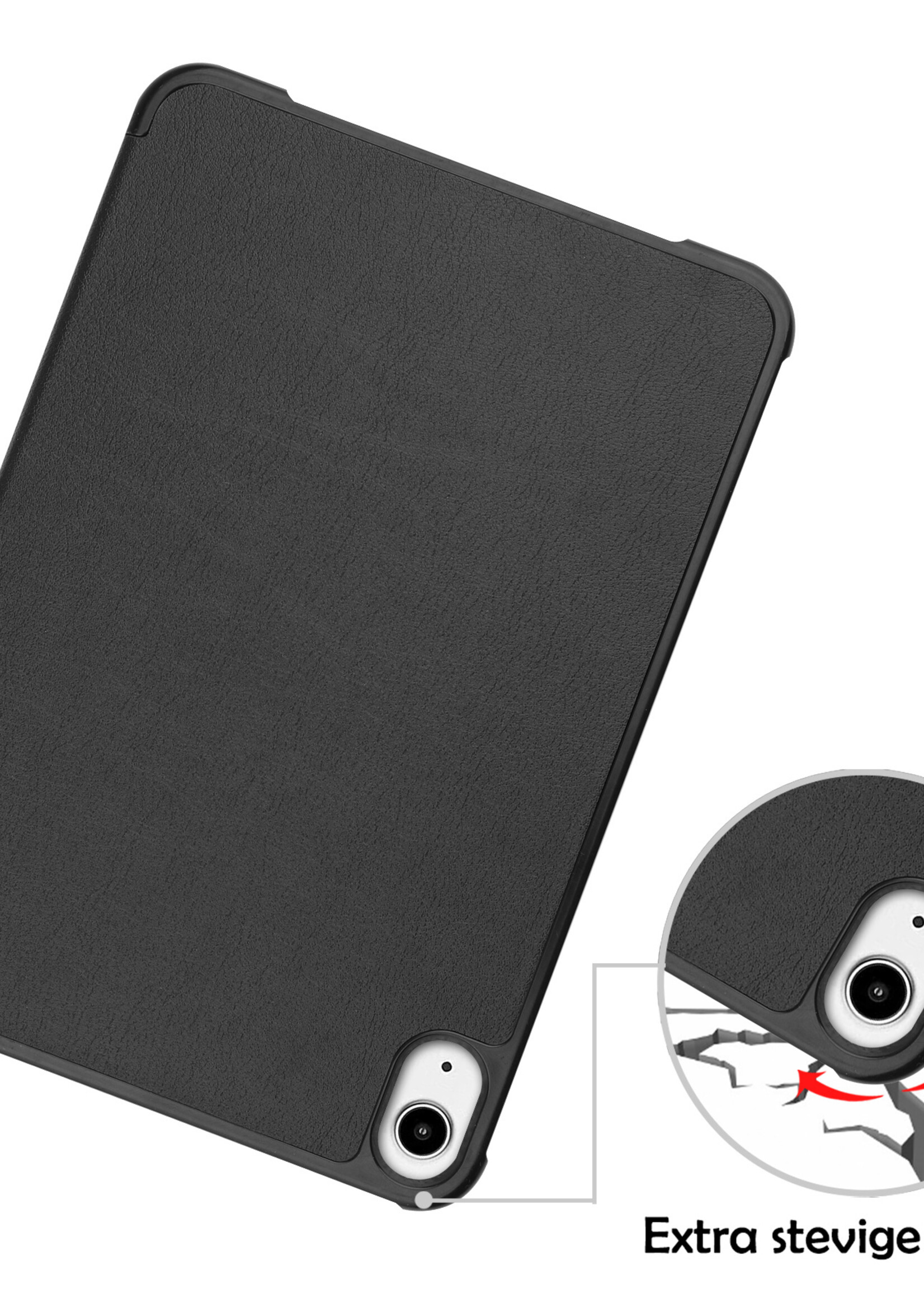 Hoes Geschikt voor iPad Mini 6 Hoes Luxe Hoesje Book Case - Hoesje Geschikt voor iPad Mini 6 Hoes Cover - Zwart