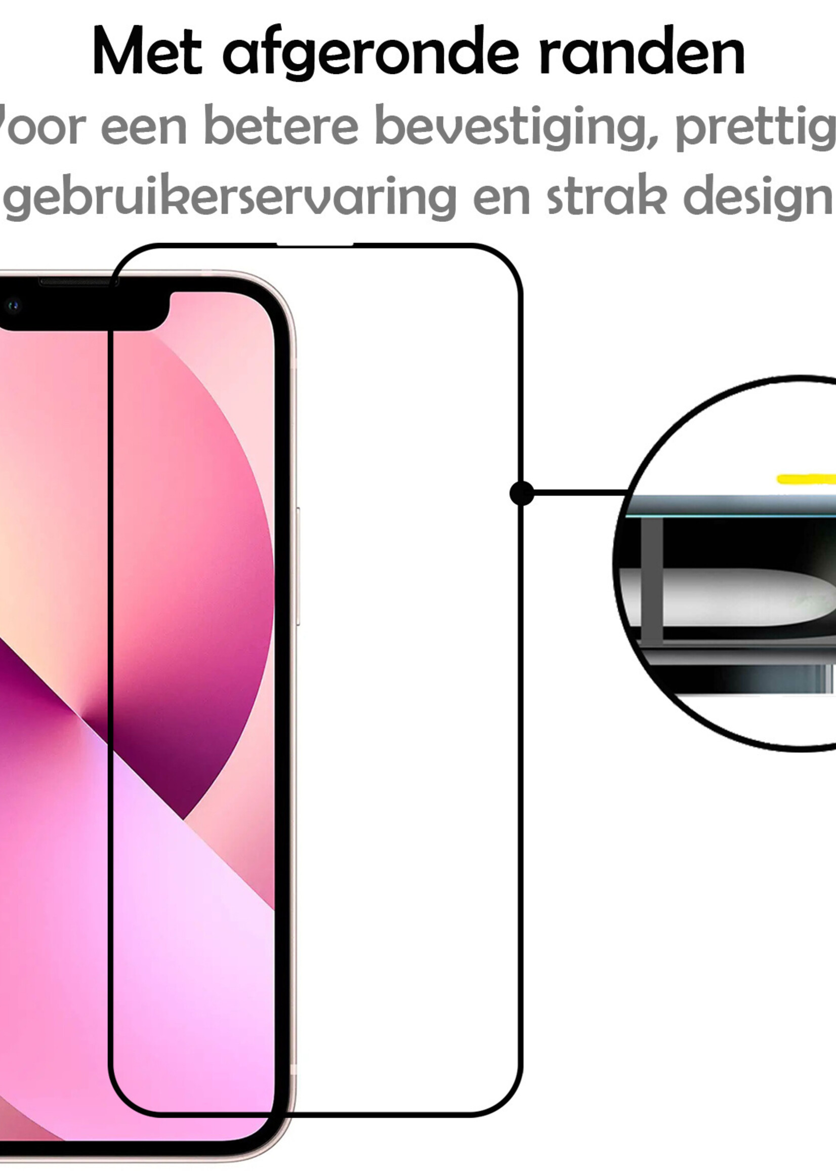 LUQ Screenprotector Geschikt voor iPhone 13 Screenprotector Glas Full Cover - Screenprotector Geschikt voor iPhone 13 Screenprotector Full Cover - 2 Stuks