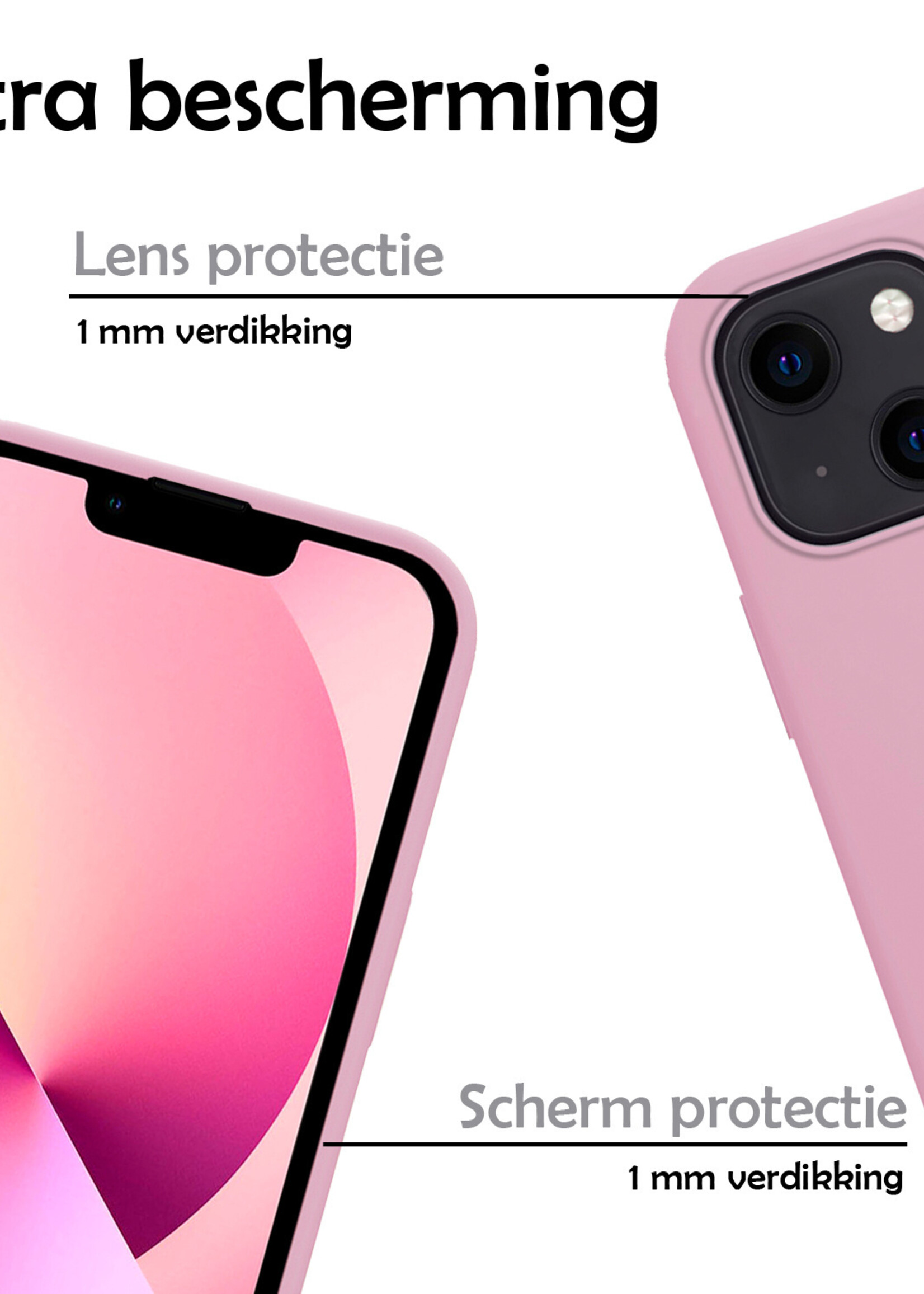 LUQ Hoesje Geschikt voor iPhone 13 Mini Hoesje Siliconen Case - Hoes Geschikt voor iPhone 13 Mini Hoes Siliconen - Lila