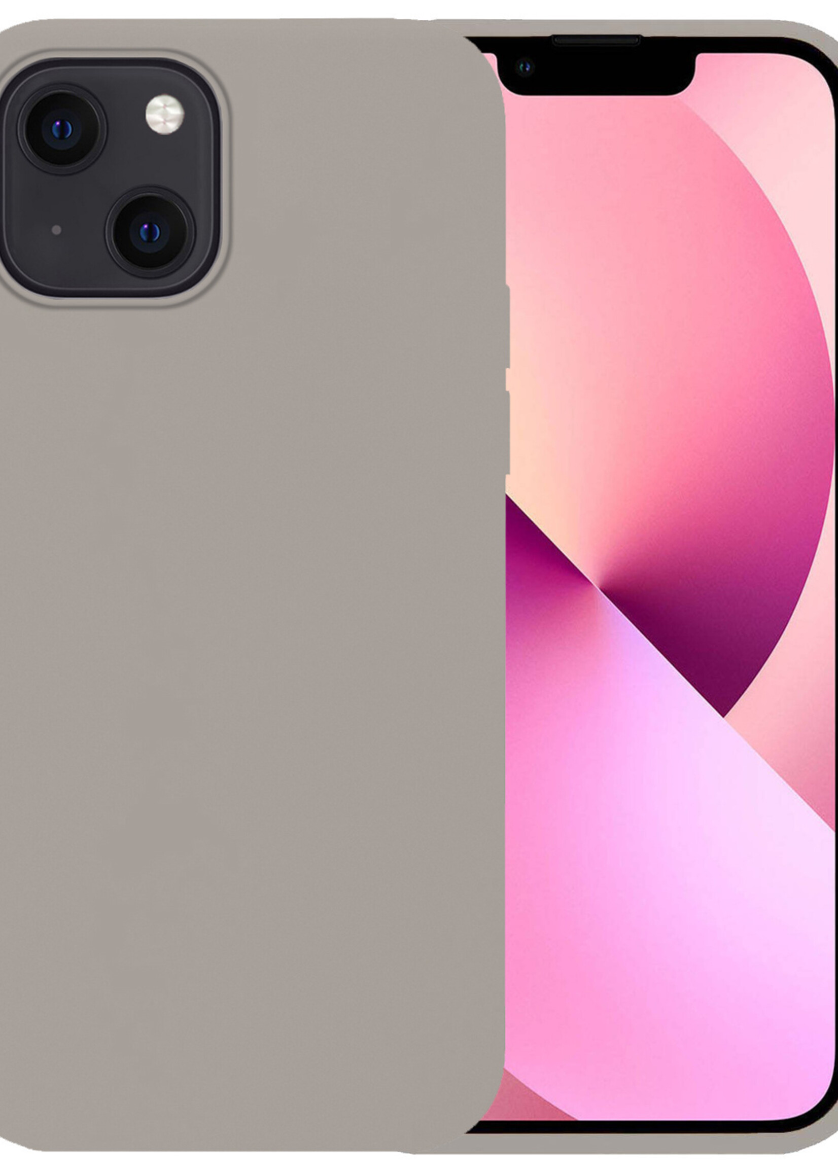 LUQ Hoesje Geschikt voor iPhone 13 Hoesje Siliconen Case - Hoes Geschikt voor iPhone 13 Hoes Siliconen - Grijs