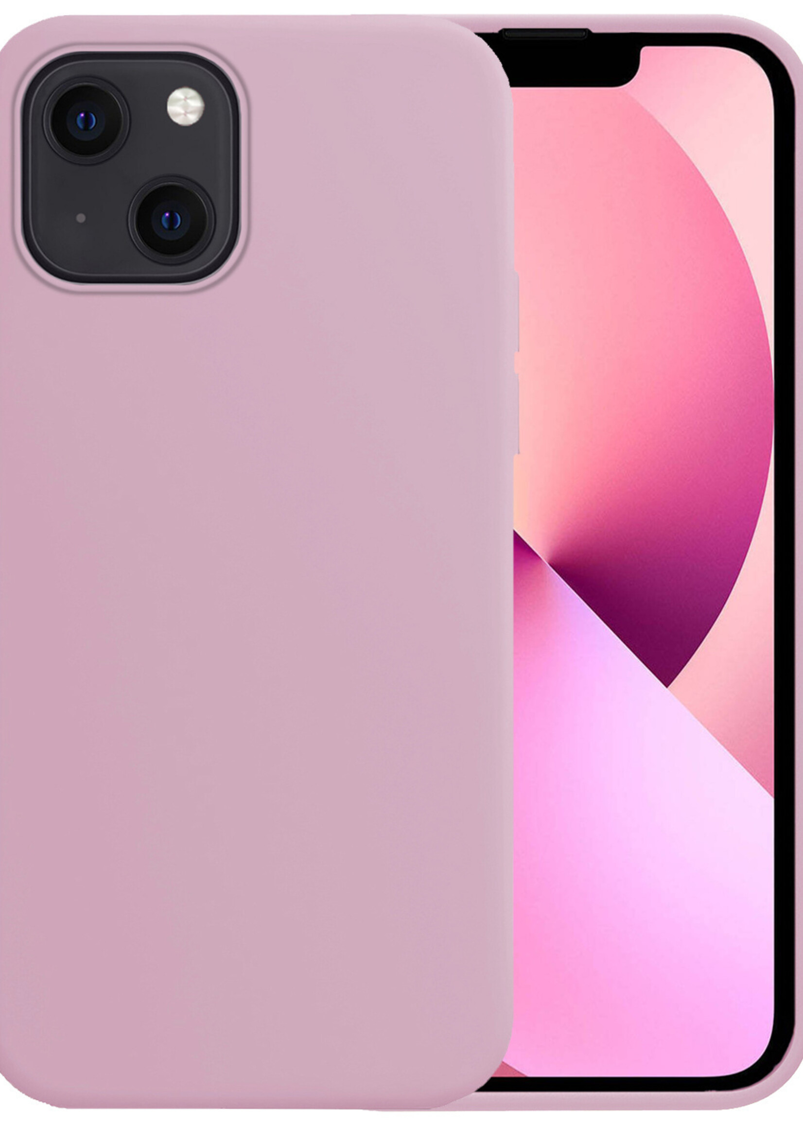 LUQ Hoesje Geschikt voor iPhone 13 Hoesje Siliconen Case - Hoes Geschikt voor iPhone 13 Hoes Siliconen - Lila