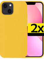LUQ LUQ iPhone 13 Mini Hoesje Siliconen - Geel - 2 PACK