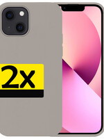 LUQ LUQ iPhone 13 Mini Hoesje Siliconen - Grijs - 2 PACK