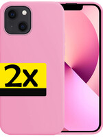 LUQ LUQ iPhone 13 Mini Hoesje Siliconen - Lichtroze - 2 PACK