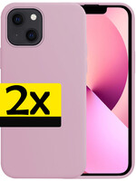 LUQ LUQ iPhone 13 Hoesje Siliconen - Lila - 2 PACK