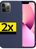 LUQ LUQ iPhone 13 Pro Hoesje Siliconen - Donkerblauw - 2 PACK