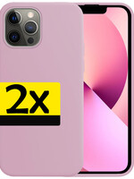 LUQ LUQ iPhone 13 Pro Hoesje Siliconen - Lila - 2 PACK