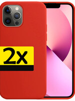 LUQ LUQ iPhone 13 Pro Hoesje Siliconen - Rood - 2 PACK
