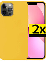 LUQ LUQ iPhone 13 Pro Max Hoesje Siliconen - Geel - 2 PACK