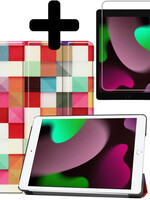 LUQ LUQ iPad 10.2 2021 hoesje blokken met screenprotector