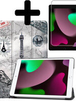 LUQ LUQ iPad 10.2 2021 hoesje eiffeltoren met screenprotector