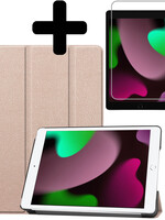 LUQ LUQ iPad 10.2 2021 hoesje goud met screenprotector