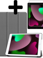 LUQ LUQ iPad 10.2 2021 hoesje grijs met screenprotector