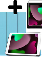 LUQ LUQ iPad 10.2 2021 hoesje lichtblauw met screenprotector
