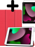 LUQ LUQ iPad 10.2 2021 hoesje rood met screenprotector