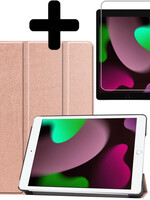 LUQ LUQ iPad 10.2 2021 hoesje rose goud met screenprotector